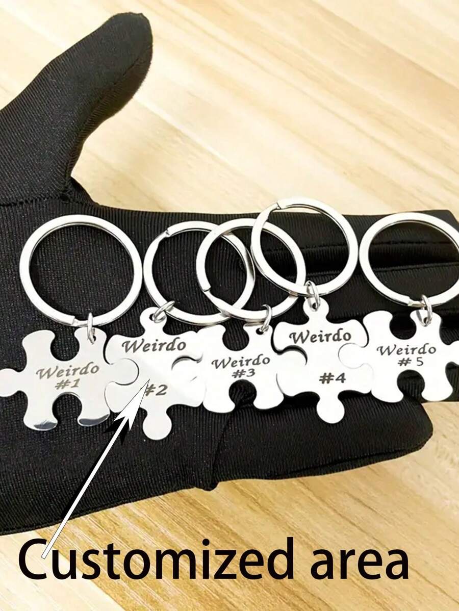 5/6/7/8/9/10 件拼图钥匙扣，不锈钢 BFF 钥匙扣，创意毕业生日配饰，适合最好的朋友、朋友和队友