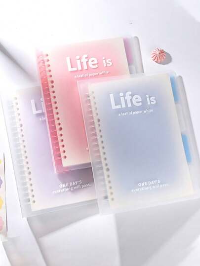 Cahier à feuilles mobiles A5 avec couverture transparente et pages de couleur dégradée, bloc-notes et journal, rentrée scolaire