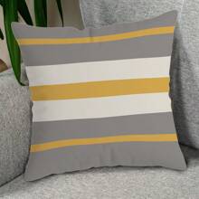 MEMNUN 1Pc Vibrant Boho Chic Throw Pillow Covers - Single-Side Printing Yellow And Gray Geometric Pattern Decorative Cushion Covers With Sofa, Bedroom, Office, Car, And Farmhouse Versatility - 17.7*17.7inch, No Pillow Cores Included