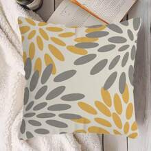 MEMNUN 1Pc Vibrant Boho Chic Throw Pillow Covers - Single-Side Printing Yellow And Gray Geometric Pattern Decorative Cushion Covers With Sofa, Bedroom, Office, Car, And Farmhouse Versatility - 17.7*17.7inch, No Pillow Cores Included