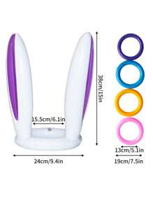 5 pièces Jeux de fête, Boucles d'oreilles gonflables de lapin, Cercle du jeu de tête de lapin, Créatif, Amusant, Coloré, Énergique