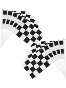 5/10/20/30/100pcs Black And White Checkered Racing Baton Flag, Small Mini Racing Handheld Baton Flag, Used For Racing Decoration Products, Racing Parties, Racing Atmosphere Party Decoration