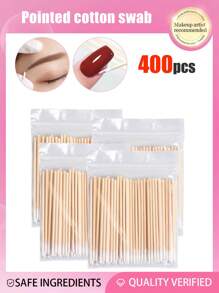 500pcs Double Headed Nail Polish Wiping Wooden Stick ,400/300/200/100/10pcs Small Tip Double Head Tattooed Eyebrows Beauty Makeup Tools For Wiping,1/2/3/4/5/6pack For Packaging Method, Disposable Ultra-Thin Cleaning Swabs, Mini Wooden Sticks For Makeup, Eyelash, Nail Cleaning, Removing Glue, Dust, Multipurpose Buds Accessories