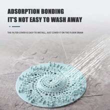 1pc Hair Catcher Shower Drain Covers Protector, Silicone Bathtub Hair Stopper, Drain Mat, Shower & Tub Drain Protector, Easy To Install And Clean Suit For Bathroom Tub Shower And Sink Home Bathroom Decor Fall Decor Back To School - Multicolor - View 5