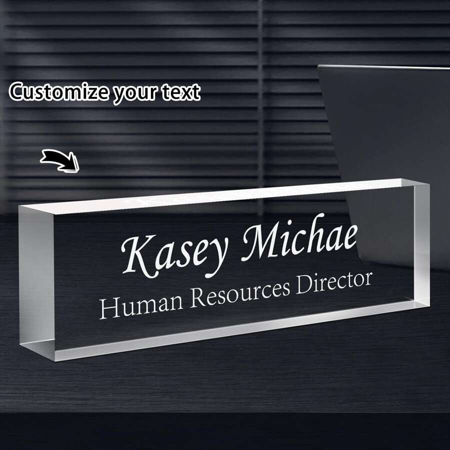 Custom Engraved Acrylic Name Plate For Desk,-37styles,Desk Name Plate Personalized, Office Desk Decor For Women Men, Acrylic Desk Accessories, Office Gifts For Boss, Employee Appreciation Gifts,Ideal For Boss, Teacher, Coworker Appreciation Gifts,Personalized Office Decor, Ideal Gift For Bosses, Teachers, Lawyers, Doctors & Colleagues - Perfect For Housewarming, Christmas, Thanksgiving, Personalized Gifts, Holiday Gifts - Multicolor - View 1