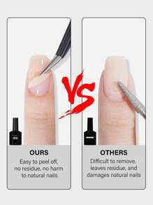 TOMICCA 15毫升/1瓶透明可撕底胶，需使用UV/LED灯固化，持久耐用，适用于美甲设计、DIY美甲沙龙，或作为女士礼物。 - 無色 - 查看 4