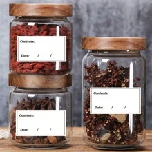 100pcs Waterproof Refrigerator Labels, White Adhesive Labels For Kitchen Organization, Food Containers, Jars And Pantry - Non-Contact Food Labels For Meal Prep And Storage - Multicolor - View 2