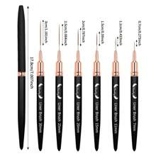 6pcs Black Nail Art Liner Brushes Set Detail Striping Brush Fine Line Pens Flower Painting Drawing UV Gel Polish Painting Manicure Tools