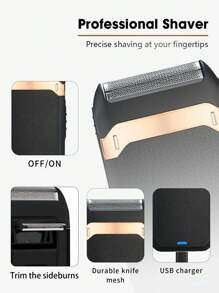 HIENA Conjunto profesional de 1/2/3 piezas de recortadora eléctrica para el cabello de hombre HIENA - Recargable por USB, recortadora inalámbrica de barba y kit de peinado, opción de barbero y estilista, regalo perfecto para el Día del Padre, regalo navideño