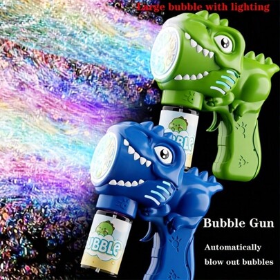 Electric Dinosaur Bubble Gun - Outdoor Wedding Party Toy Automatic Bubble Maker, Creative Cartoon Light Birthday Gift, Portable & Easy To Use, Battery Operated (Bubble Solution Not Included)