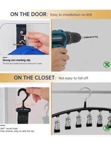 1/2/3pcs A Multi-Colored Hat Storage Organizer For Men And Women, Rack With Multiple Clips Closet Hanging Cap Organizer, 16 Baseball Cap Rack, For Closets And Cabinet Doors