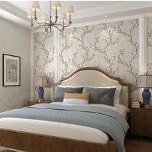Flower Tree Country Pastoral 3D Retro Vintage Style Bedroom Living Room TV Background  Cafe Hotel 1.7ft * 31.16ft Non-Woven Non-Pasted Wallpaper