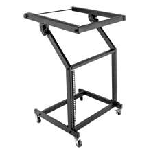 RAINAUT Versatile 9U Rack Mount Mixer Stand With Wheels - Modern Studio Equipment Cart For DJs, Musicians & Performers - Ideal For Home, Office, Or Music Studio Use Outdoor Decor - Black - View 7