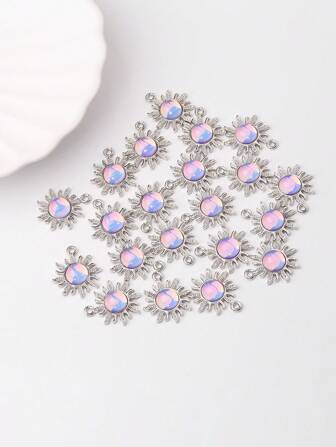 10pcs/Pack Pink Sun Shaped DIY Jewelry Making Pendant Necklace Bracelet Charms