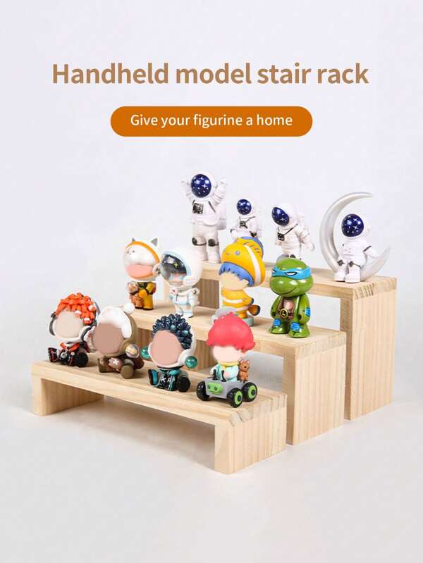 1 pièce Étagère d'affichage en bois en forme de U, option multi-taille pour figurines, parfums, cosmétiques, support d'affichage polyvalent avec rangement à étages
