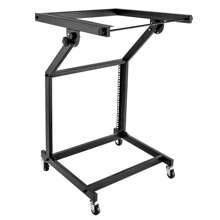 RAINAUT Versatile 9U Rack Mount Mixer Stand With Wheels - Modern Studio Equipment Cart For DJs, Musicians & Performers - Ideal For Home, Office, Or Music Studio Use Outdoor Decor - Black - View 5