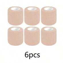 6 rollos de vendaje elástico autoadhesivo, vendaje cohesivo de tela no tejida flexible y transpirable para uso en fitness, running, baloncesto, fútbol, ciclismo y otros deportes