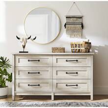 Better Homes & Gardens Modern Farmhouse 6-Drawer Dresser, Rustic White Finish,New Arrivals - White - View 1