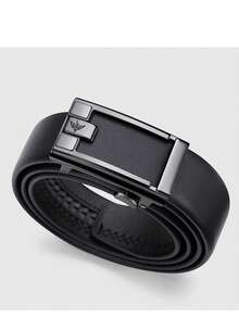 WilliamPOLO Automatic Buckle Faux Needle Buckle Belt For Men, 2025 New Style, Birthday Gift For Boyfriend/Husband - [Non-Adjustable, Please Check Size] - Gun Color- - View 7