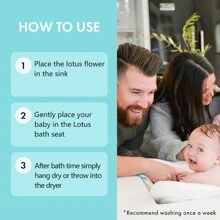 1 pièce Siège de bain bébé en forme de lotus, convient aux nouveau-nés et bébés de 0 à 6 mois+, tapis de bain bébé lavable