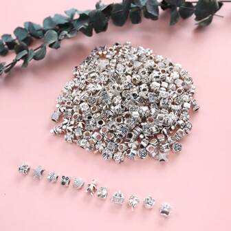 Beads & Bead Assortments 30pcs Vintage Charm Beads Set For DIY Jewelry - Assorted Styles, Large Hole Design - Perfect For Women's Bracelets & Crafts