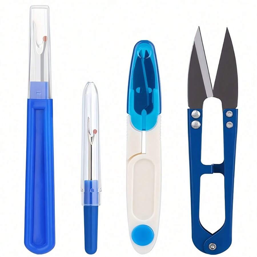 4pcs Sewing Seam Ripper Set - Stainless Steel Line Cutter, Seam Ripper And Thread Snipper, Easy To Remove Stitching - Multicolor - View 1