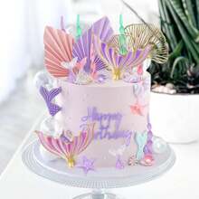 30Pcs Mermaid Cake Topper Under The Sea Cake Toppers Set With Seaweed Bubble Golden Leaves For Mermaid Under The Sea Cake Decor Mermaid Birthday Party Shower Supplies