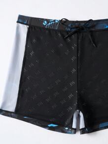 361degree 361 Degrees Novo calção de banho esportivo profissional masculino, estilo corte quadrado, tecido de alta elasticidade, ajuste de cintura com cordão, cós elástico, não desbota, adequado para natação, surfe, praia, spa, rafting, caminhadas, férias, adultos e adolescentes