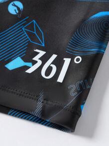 361degree 361 Degrees Novo calção de banho esportivo profissional masculino, estilo corte quadrado, tecido de alta elasticidade, ajuste de cintura com cordão, cós elástico, não desbota, adequado para natação, surfe, praia, spa, rafting, caminhadas, férias, adultos e adolescentes