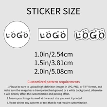 100 piezas de etiquetas adhesivas personalizadas de forma asimétrica de 1,0-2,0 pulgadas, transparentes, para embalaje de productos personalizables, decoración de regalos de boda y vacaciones - Extranjero - Ver 6