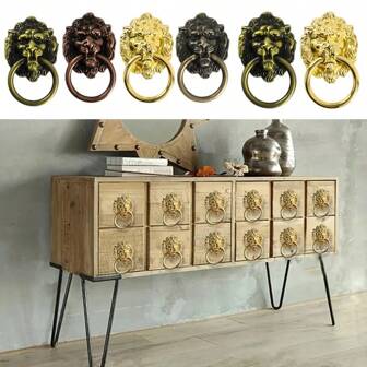 1pc Knobs And Pulls New Antique Bronze Lion Head Pulls For Dresser Drawer Cabinet Door Handles Knobs Door Knocker