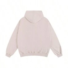 SAINT Retro Vintage Washed Design Metal Zipper Open Hoodie - Apricot - View 5