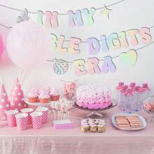 In My Double Digits Era Banner Glitter Popular Birthday Decorations Banner For Birthday Party Decorations Hot Laser Birthday Banner