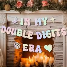 In My Double Digits Era Banner Glitter Popular Birthday Decorations Banner For Birthday Party Decorations Hot Laser Birthday Banner