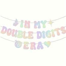 In My Double Digits Era Banner Glitter Popular Birthday Decorations Banner For Birthday Party Decorations Hot Laser Birthday Banner