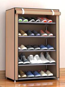 1个带盖防尘鞋架，收纳架，节省空间，坚固耐用，时尚美观，易于组装和拆卸，便携，适用于客厅、卧室、玄关、办公室、家庭，多层收纳，节日、情人节礼物，儿童适用 - 彩色 - 查看 13