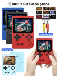 Consola de juegos portátil con 400 en 1 juegos retro, consola de videojuegos recargable con salida de TV AV, mini consola de juegos portátil regalo para niños - Multicolor - Ver 7