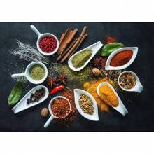 1 件无框现代烹饪香草香料寿司用具勺子墙面艺术海报帆布画奢华艺术品海报印刷家居厨房装饰植物