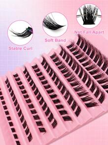 120 片 C 卷 8-16 毫米混合长度猫眼造型单根簇状睫毛分段尖刺狐狸眼效果单根假睫毛 DIY 单根睫毛延长睫毛簇、睫毛簇、单根睫毛、睫毛、假睫毛 - 黑色 - 查看 7