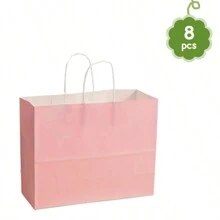 12 个牛皮纸礼品袋，大尺寸纸袋，适用于食品、烘焙、外卖、鞋子、服装、礼品和购物 - 彩色 - 查看 19