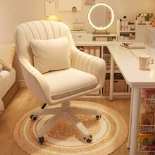 Cute Office Chair Home Computer Chairs Adjustable Task Chairs Modern Office Chair Makeup Chair 360° Swivel Computer Chair Mid Back Chair Living Room Chairs - White - View 8