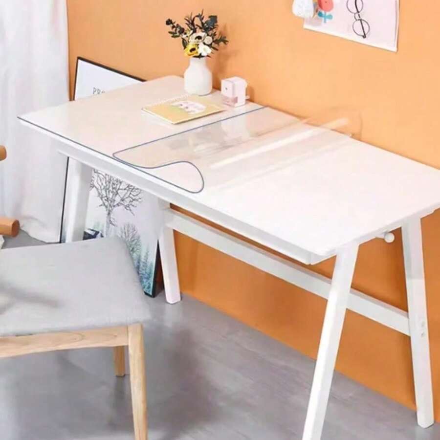 1 pieza Mantel transparente de PVC flexible, grosor de 1.0mm/1.5mm/2.0mm, resistente al agua, a prueba de suciedad, fácil de limpiar, adecuado para hogar, hotel, mesa de restaurante, escritorio de oficina - Transparente 1,5 mm - Ver 1