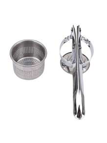 1 Pc Multifunction Garlic Press Side Hole Silver Multifunctional Manual Stainless Steel Juicer, Garlic Press, Kitchen Small Tool, Easy To Operate - Silver - View 8