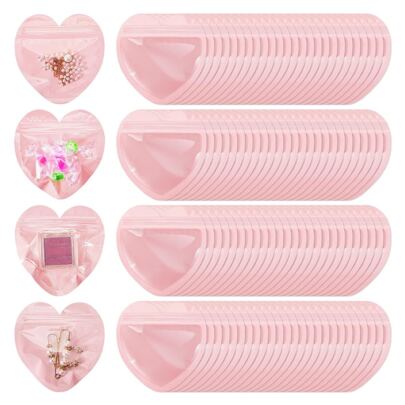 10/20件心形首饰小袋子可爱心形自封袋礼物自封袋返校