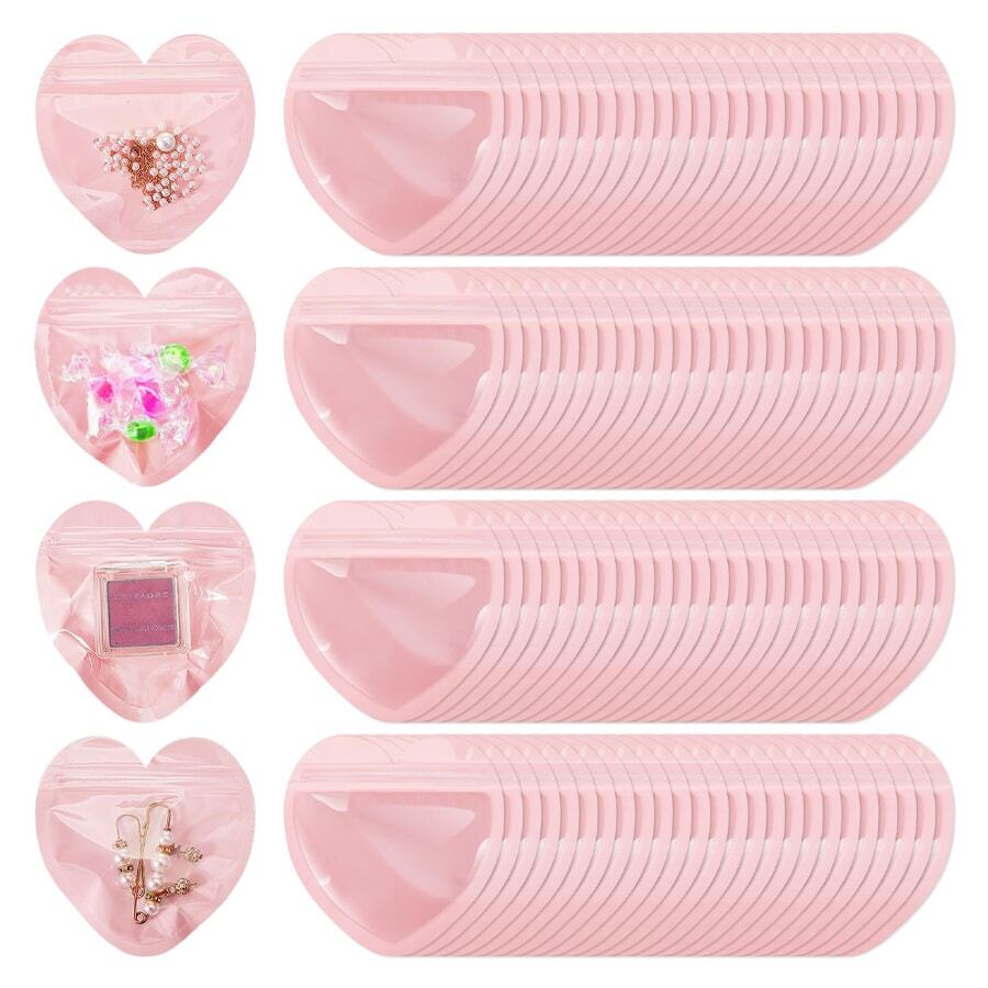 10/20件心形首饰小袋子可爱心形自封袋礼物自封袋返校