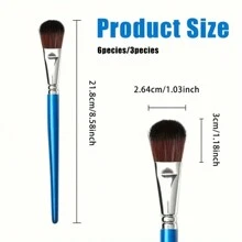 6pcs Mop Brush For Acrylic Painting 1 Inch Blending Brush Paint Brushes For Acrylic Painting Oval Mop Acrylic Brush With Wooden Handle For Acrylic Paint, Watercolor, Face And Body Art Painting,Back To School,School Supplies