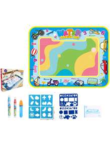 Reusable Magic Doodle Mat And Water Drawing Canvas For Kids - Mess-Free Painting Fun, Portable Art Playset, Educational Toy With Alphabet And Numbers Design