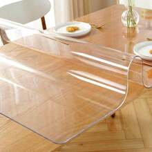 PVC 1.0mm Thick Transparent New Soft Glass Tablecloth Table Mat, Simple And Generous Tablecloth, Suitable For Home Hotel Dining Table Cloth, Tea Table Cloth, Home Tablecloth 1pc - Transparent-1.0mm - View 1