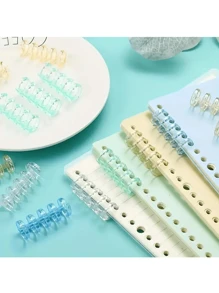 3/6/9/12/15/20/24PCS Colorful Spiral Binder Rings,4/5-Ring Binder Notebook, Plastic Binding Clips,A4/A5/B5 Size, Durable PVC Material -Removable Curl Clips, Suitable For DIY,Loose-Leaf Paper, Office Supplies,Notebooks And Scrapbooks,Back To School,School Supplies