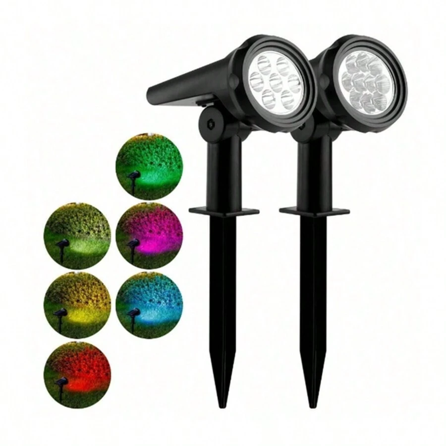 Solar Landscape Waterproof Light (Includes 10 LED Lights), Plastic Garden Light With Independent Solar Panel, Can Automatically Switch On And Off At Driveway, Pool Area And Garden Entrance - Efficient Outdoor Lighting, Suitable For Yard, Garden, Farm, Lawn Decoration, Also Suitable For Christmas, Halloween, Thanksgiving Decoration, Is A Great Choice For Gift Giving - Nhiều màu - Xem 1